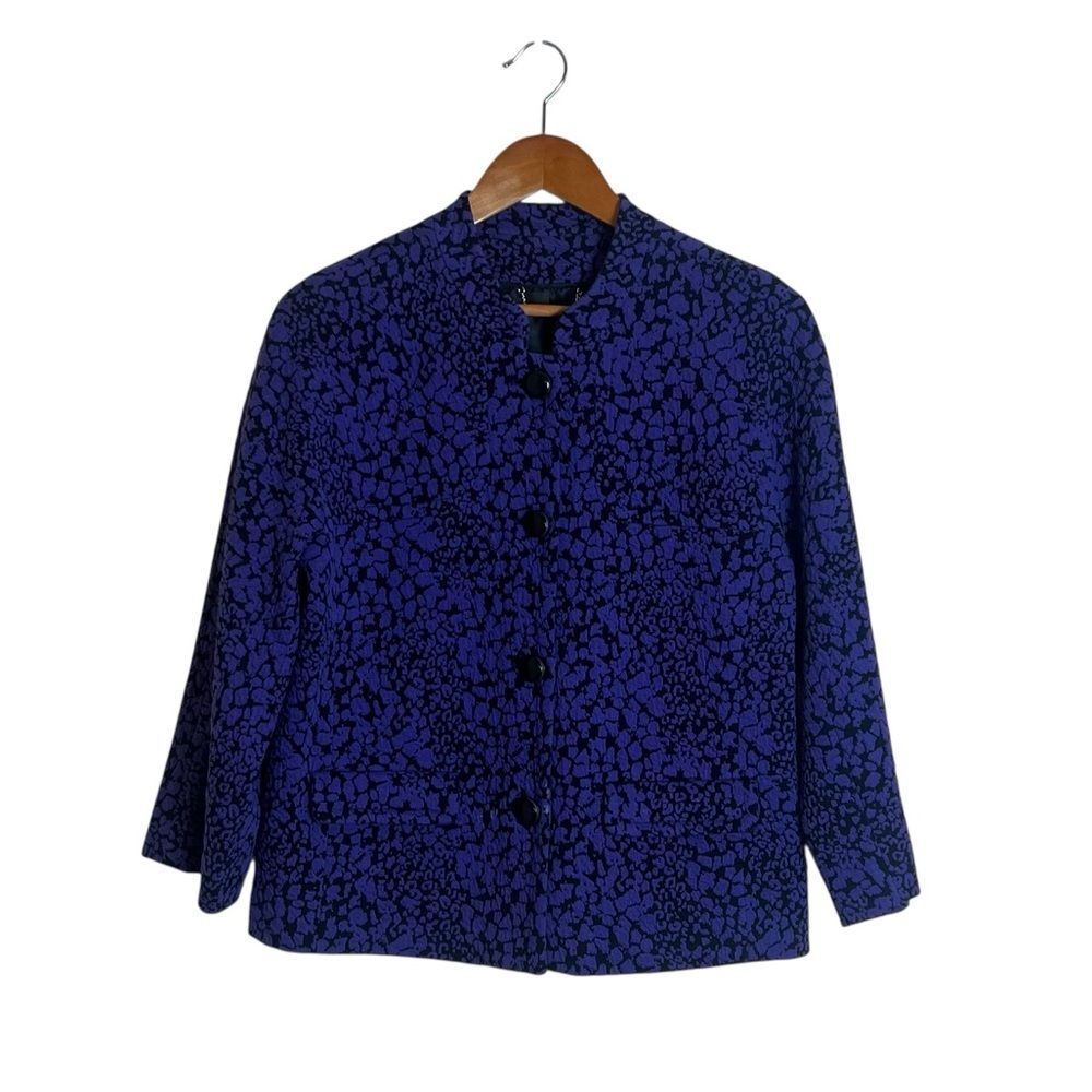 TanJay purple patterned blazer. Size 8